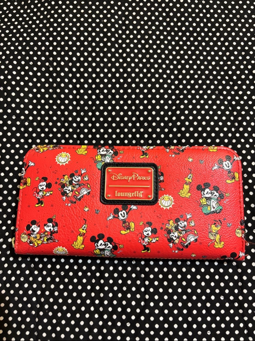 Loungefly Red Disney Parks Mickey & Friends Zip Wallet